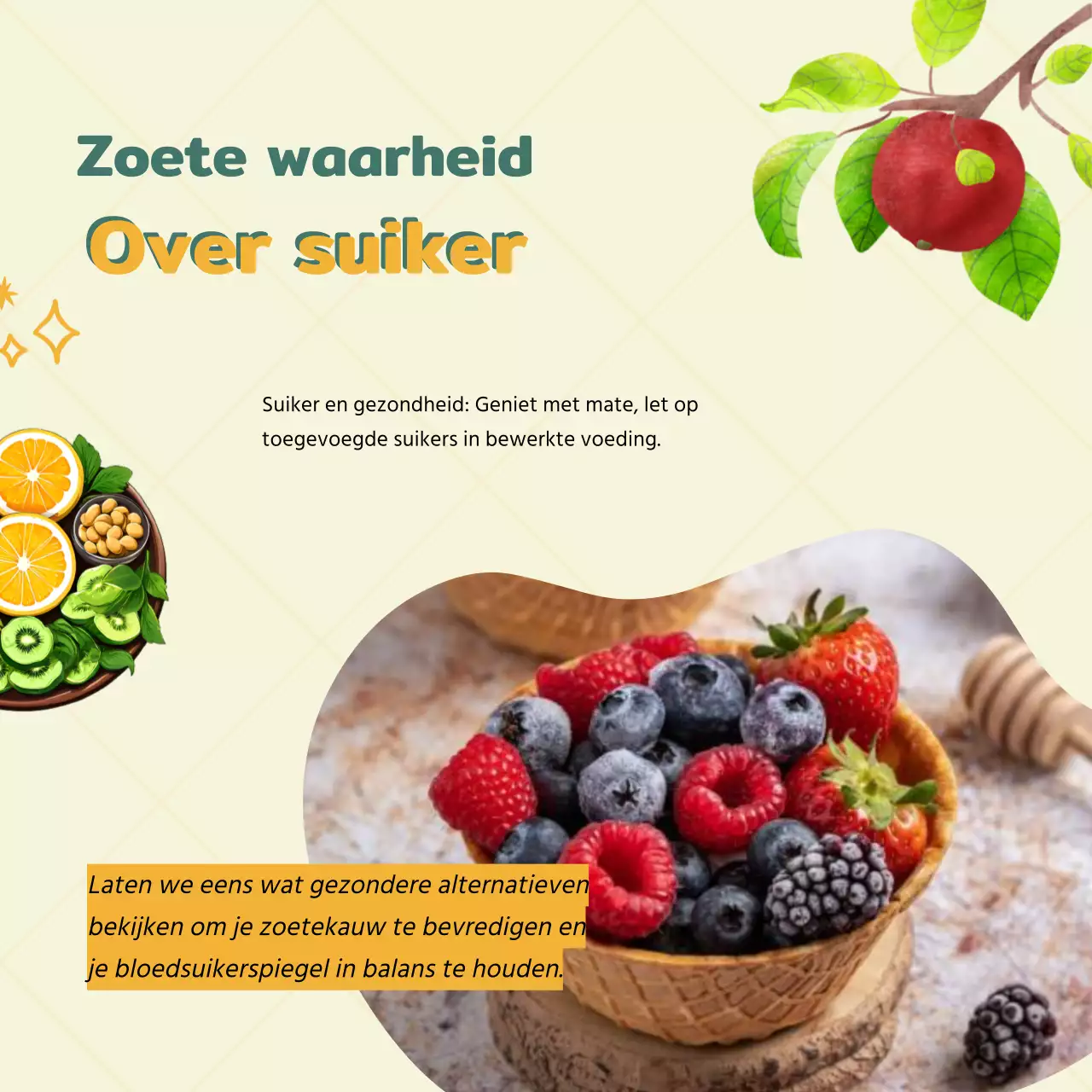Groen en Geel Modern Gezond Eten & Dieet Publiciteit