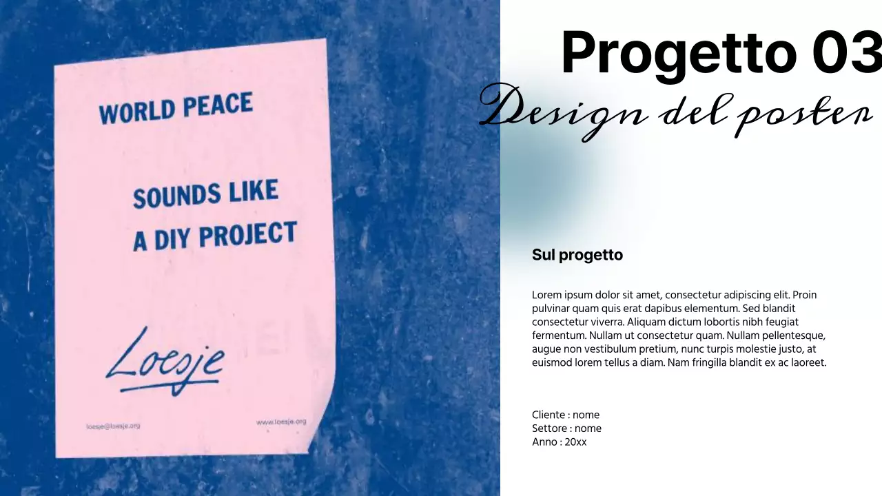 Portfolio del designer grafico semplice in bianco e blu cielo