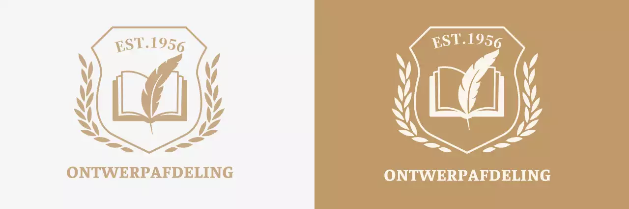 Kleurrijke universiteit met schoollogo