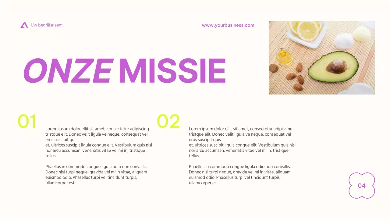 Paars Beige Roze Lime Modern Basic Minimal Business Introductie van het bedrijf