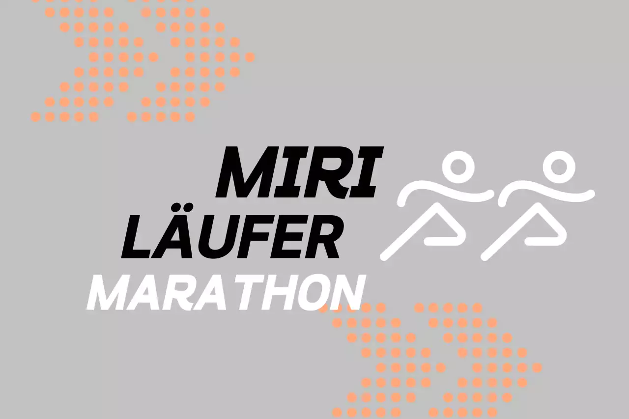 Werbung für den Marathon in Orange und Schwarz