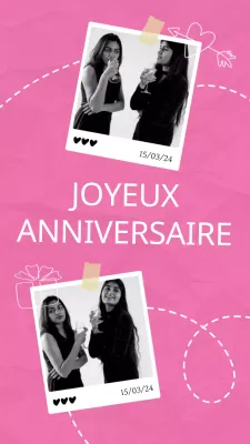 Tendance rose vif publicité d'anniversaire