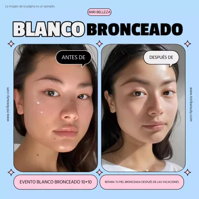 Promover la piel de moda azul claro y rosa y el bronceado blanco