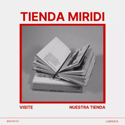 Una librería moderna en rojo, negro y blanco publicada por Bookcafe Bookshop