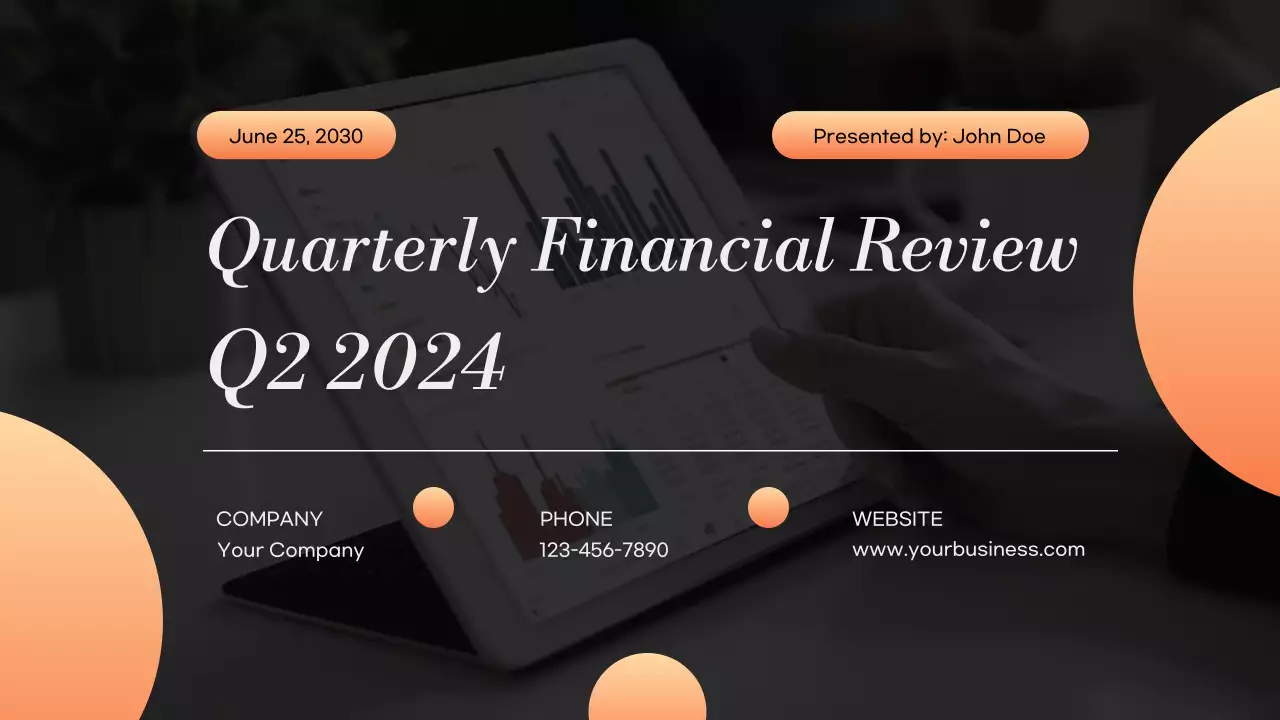 Orange Professional Financial Report Presentation