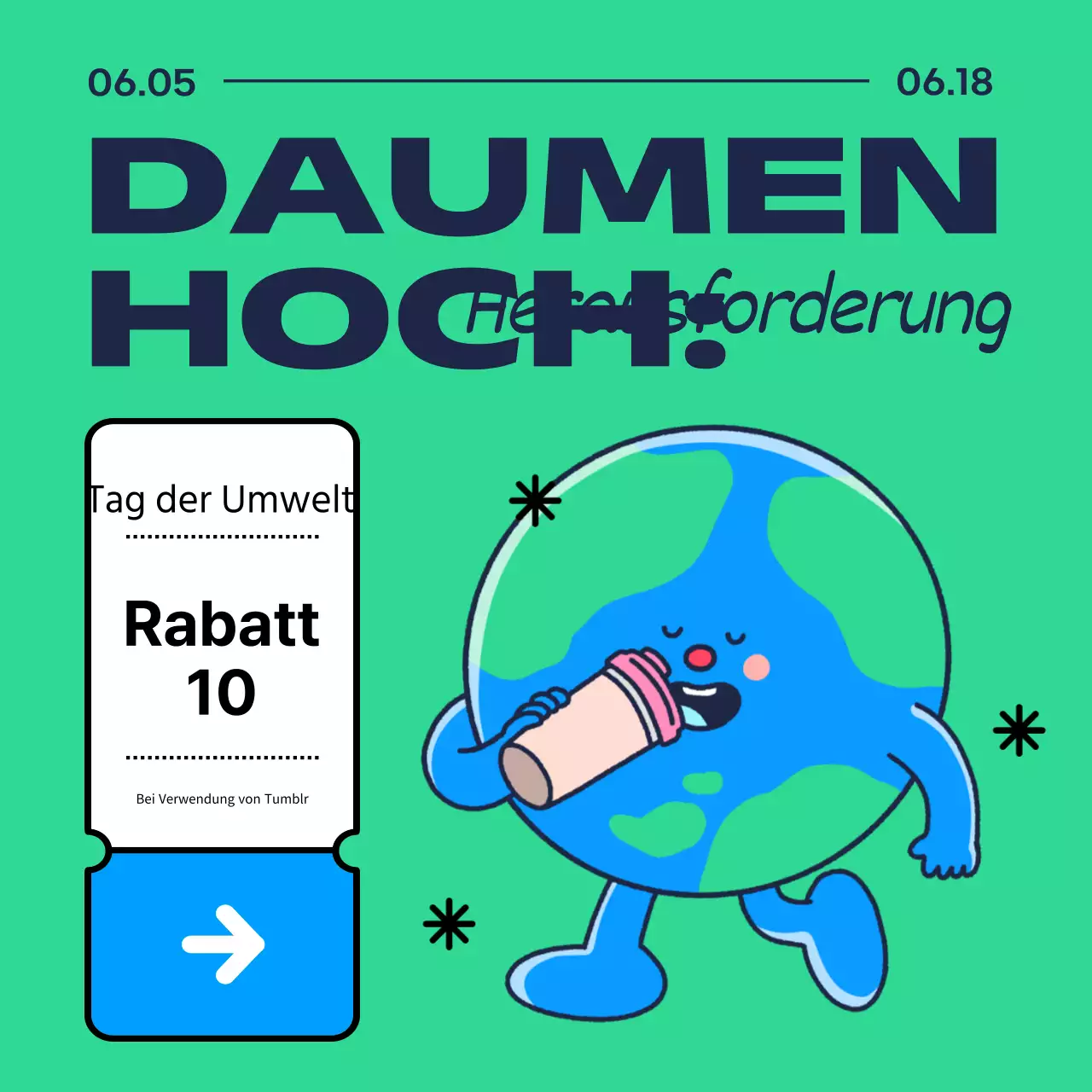 Förderung grüner und marineblauer Naturveranstaltungen zum Tag der Erde