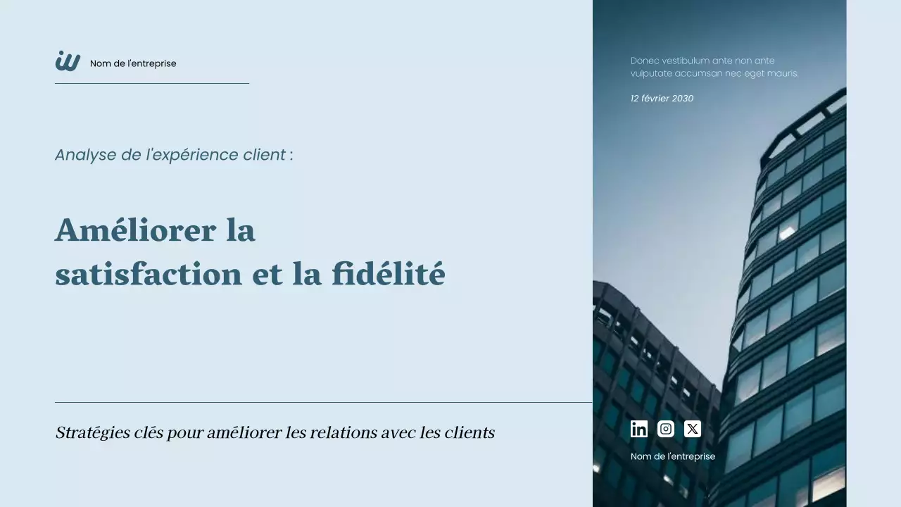 Stratégie d'analyse de l'expérience client Sky Blue Simple