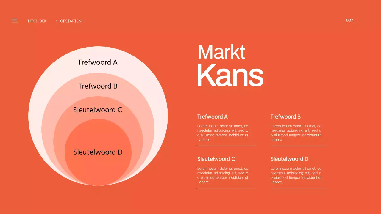 Orange Bold Business Startup Pitch Deck Voorstel