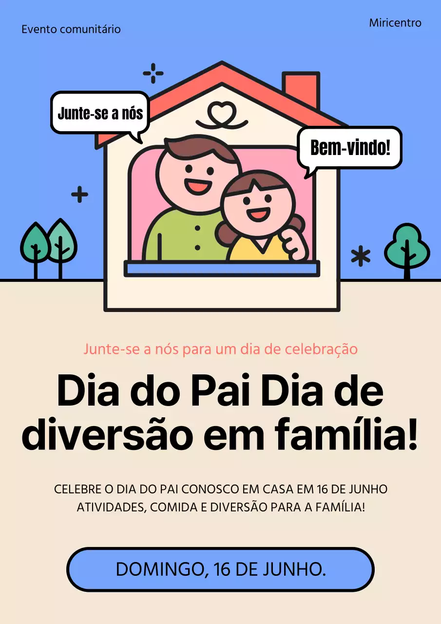 Promova o seu evento do Dia do Pai em azul e marfim