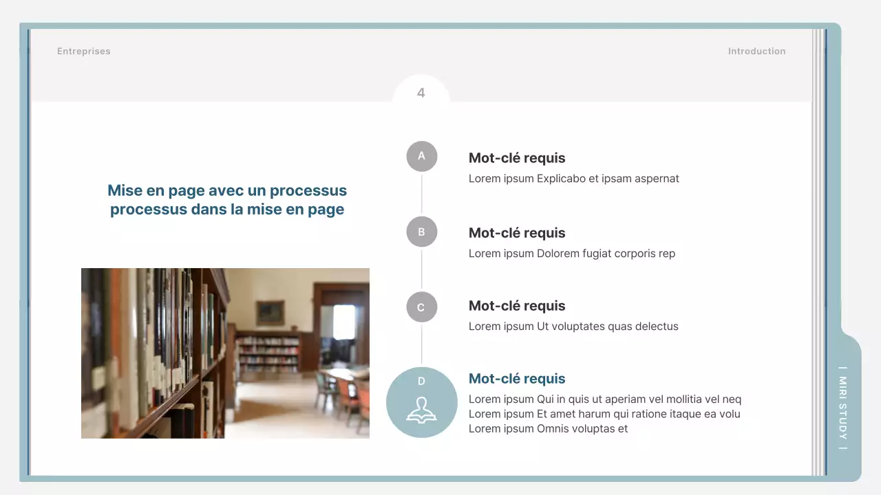 Un prospectus de formation simple en bleu clair et gris