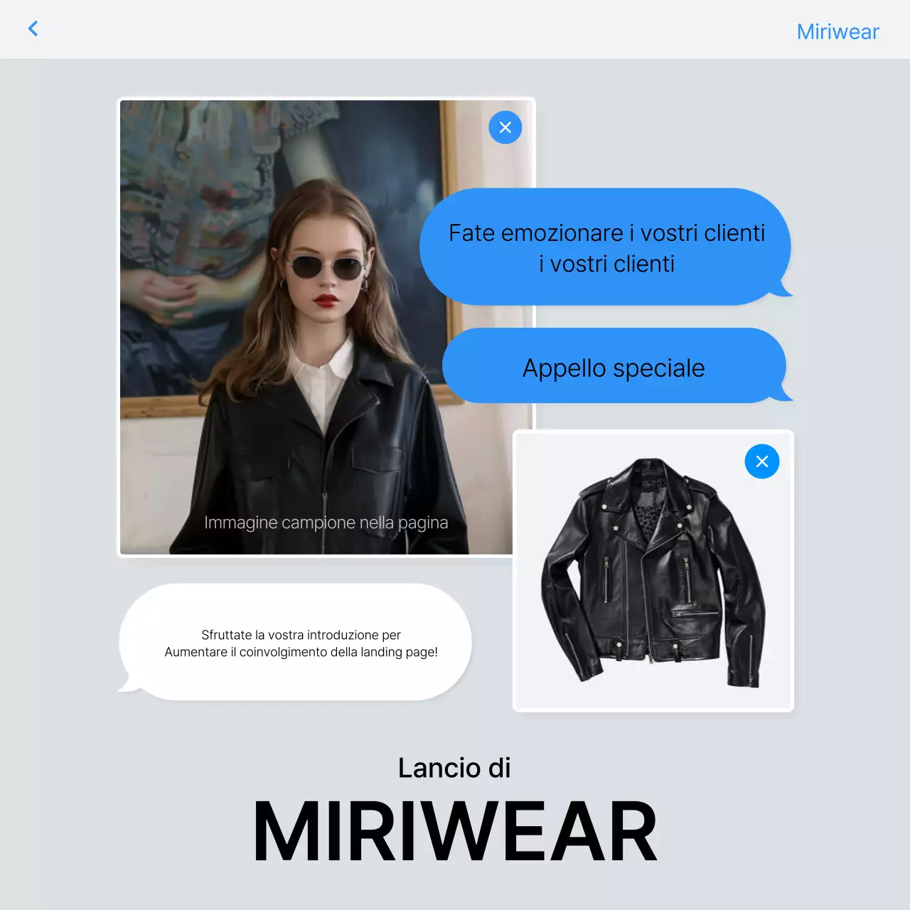 Promuovere un'introduzione alla moda di tendenza in blu e bianco