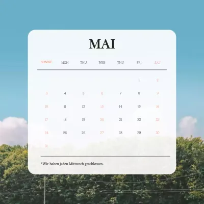 Einfacher Terminkalender in Blau und Weiß