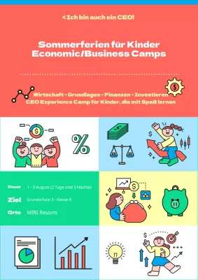 Werbung für ein kitschiges Wirtschaftslager in Gelb und Pink