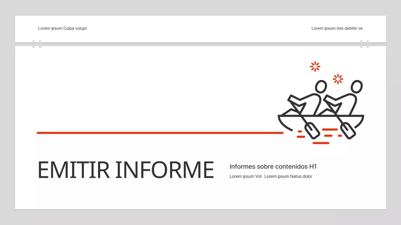 Un sencillo informe de análisis de contenidos en rojo y blanco