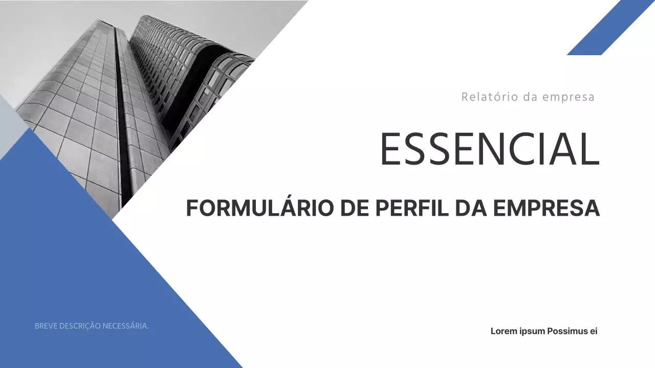 Um relatório empresarial simples em azul e azul claro