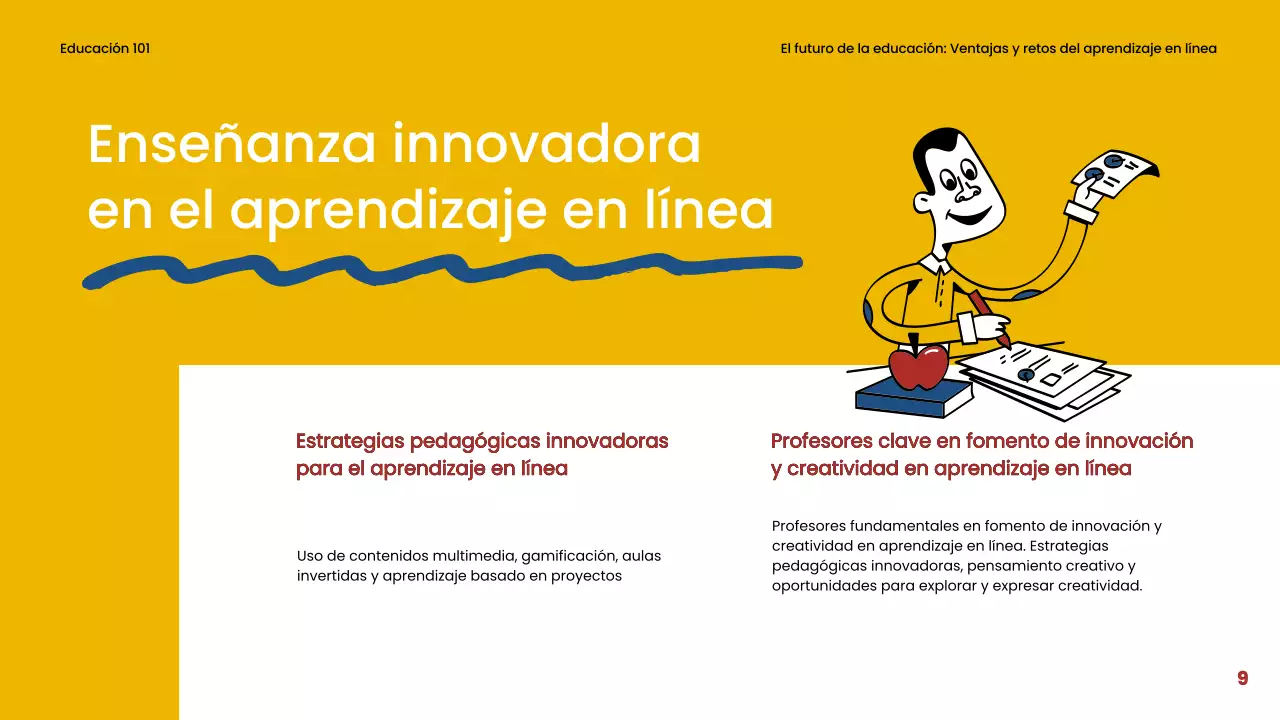 Azul y rojo Material didáctico sencillo en línea