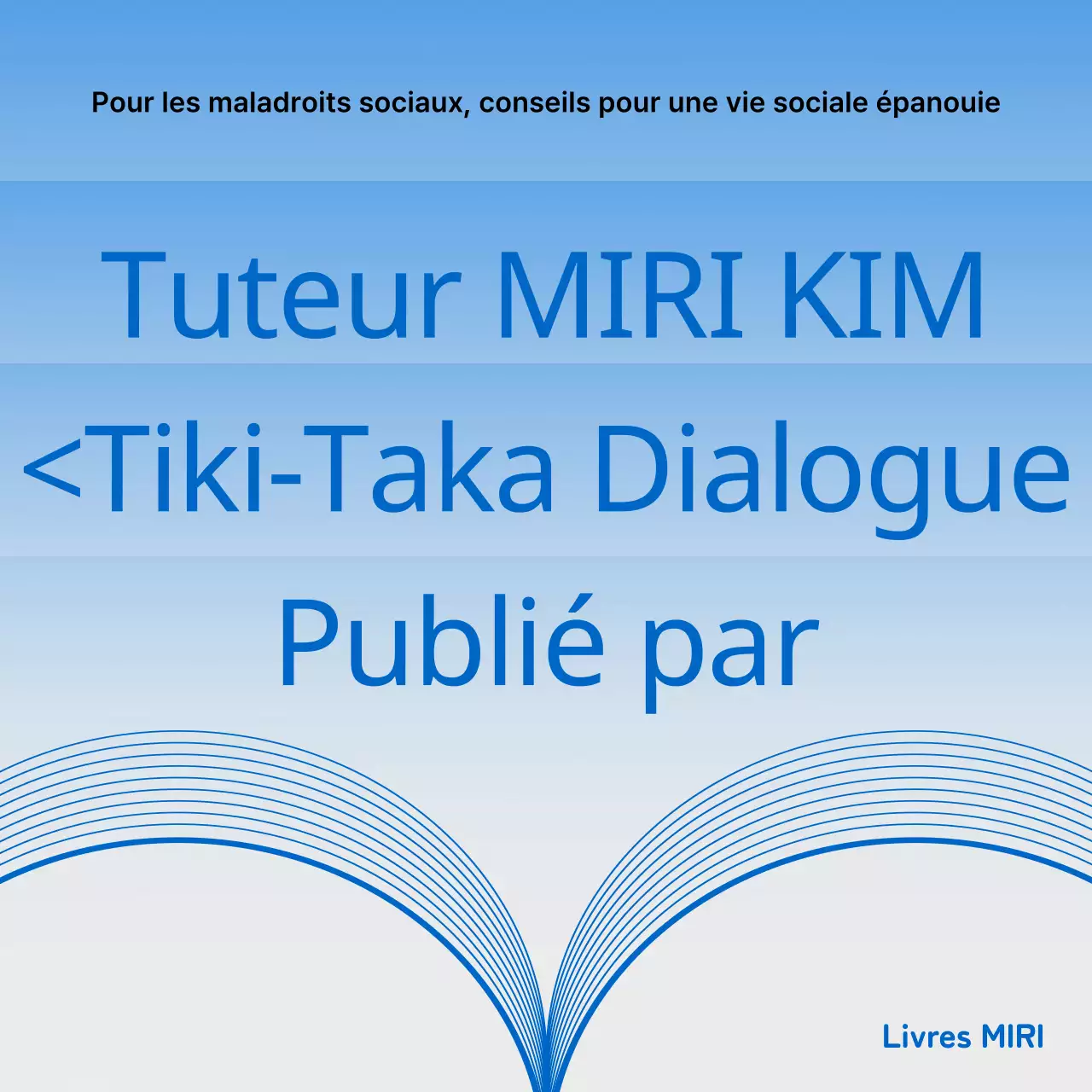 Promotion minimaliste du lancement d'un livre en bleu et bleu clair