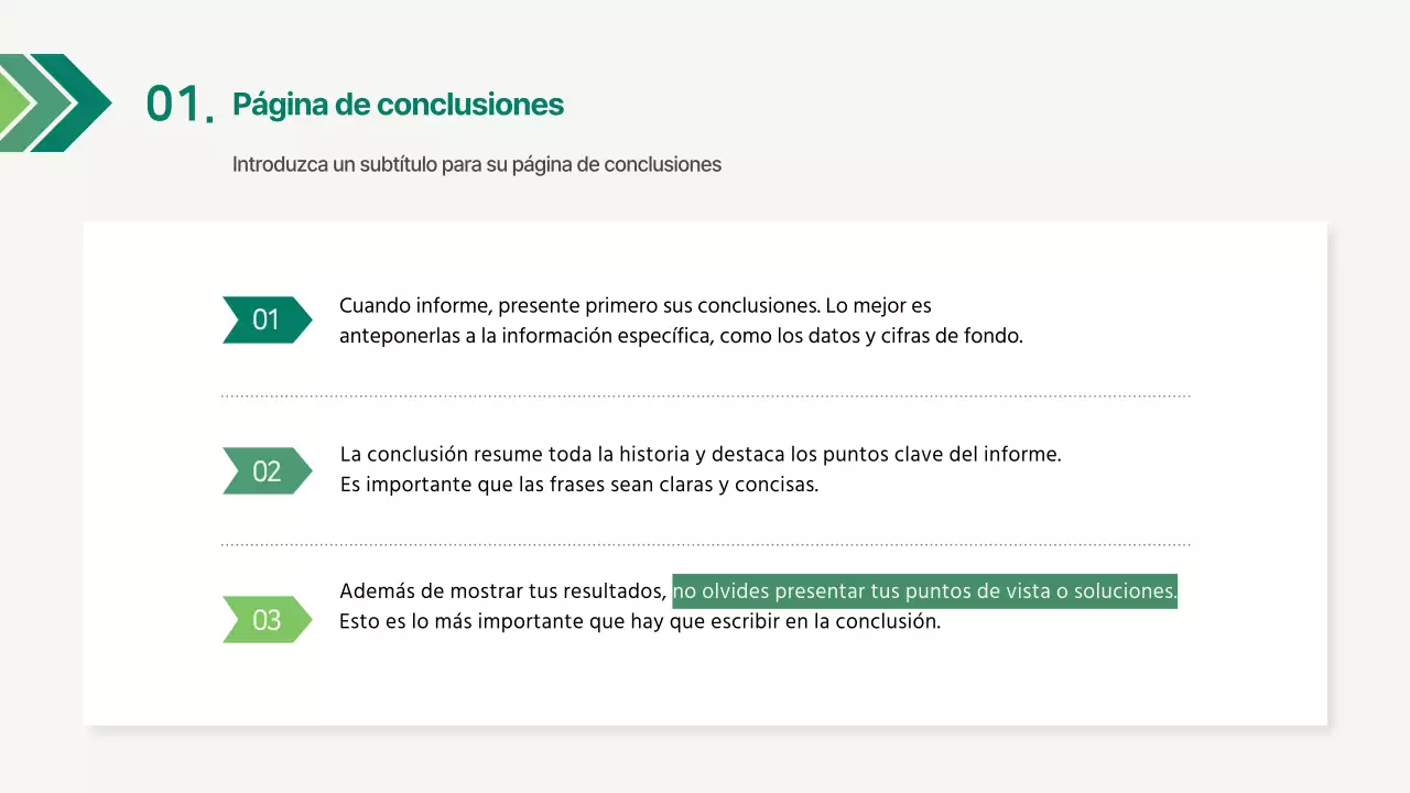 Un sencillo informe corporativo en verde