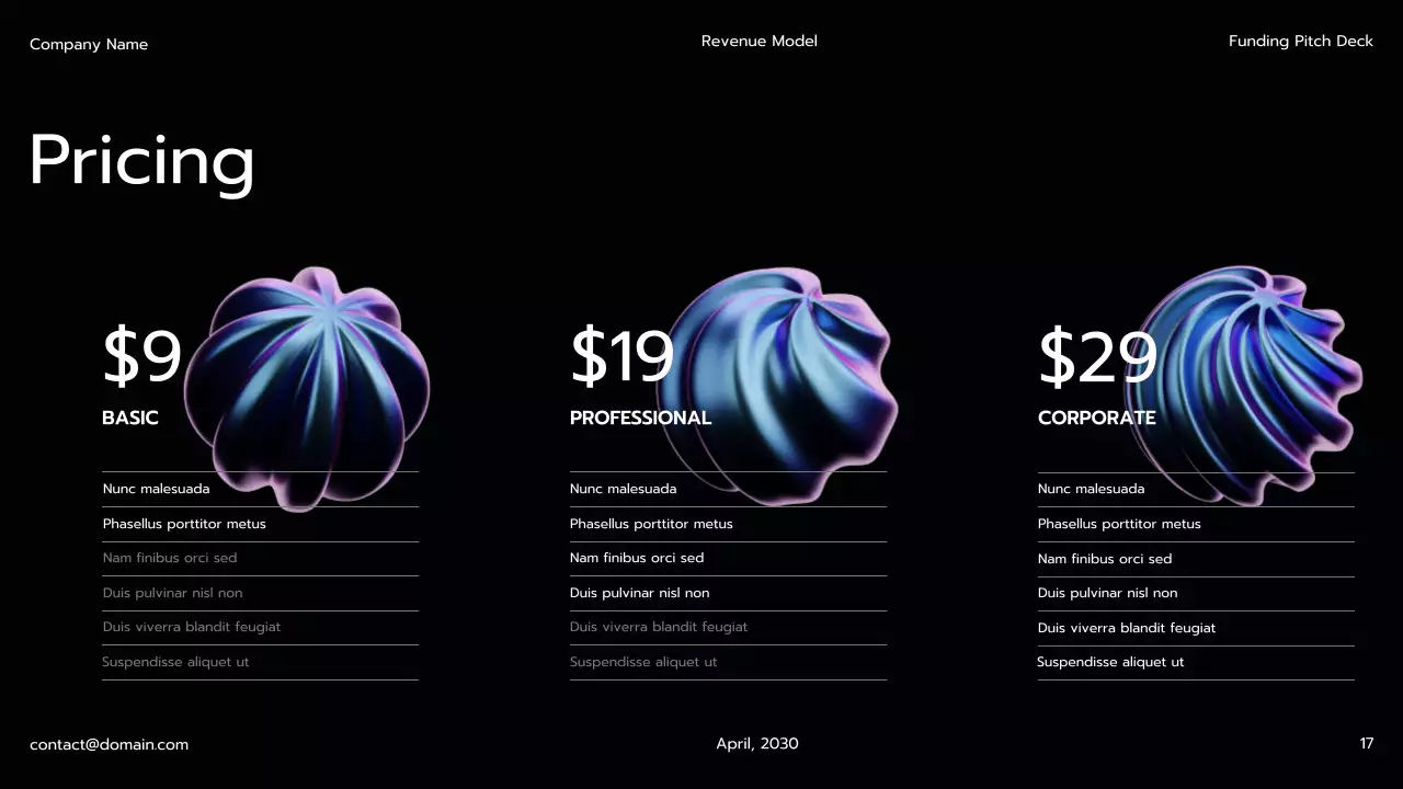 블랙 모던 펀딩 피치 프레젠테이션