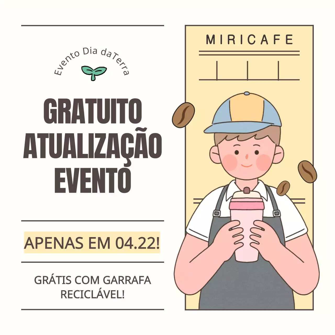 Anúncio de evento simples do Dia do Ambiente em amarelo e azul claro