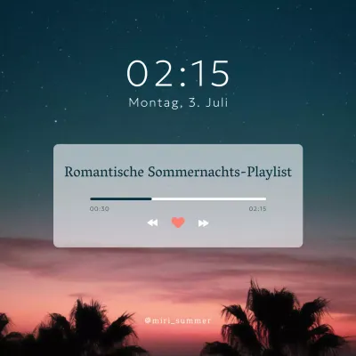 Eine moderne Sommernacht Paar Liebe Musik Post in marineblau und weiß
