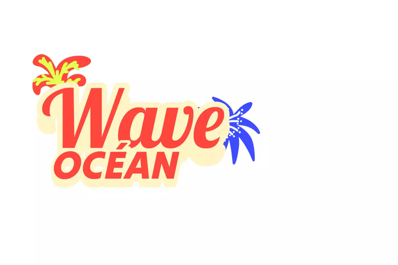 Concept de typographie anglaise multicolore pour un club de surf