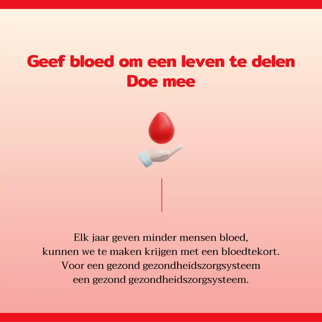 De eenvoudige oproep van Red om bloed te geven