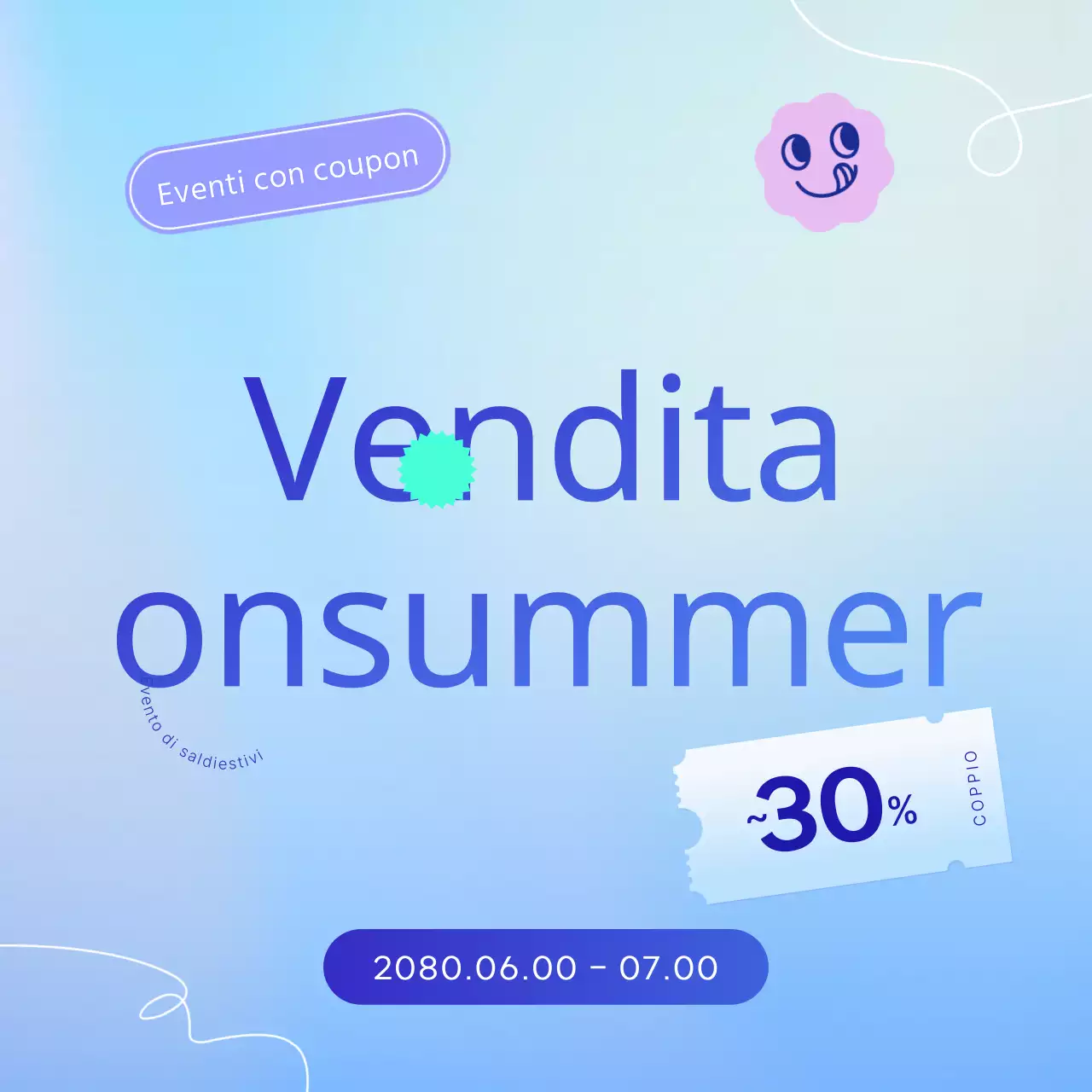 Promuovete gli eventi estivi con i toni del viola e del blu