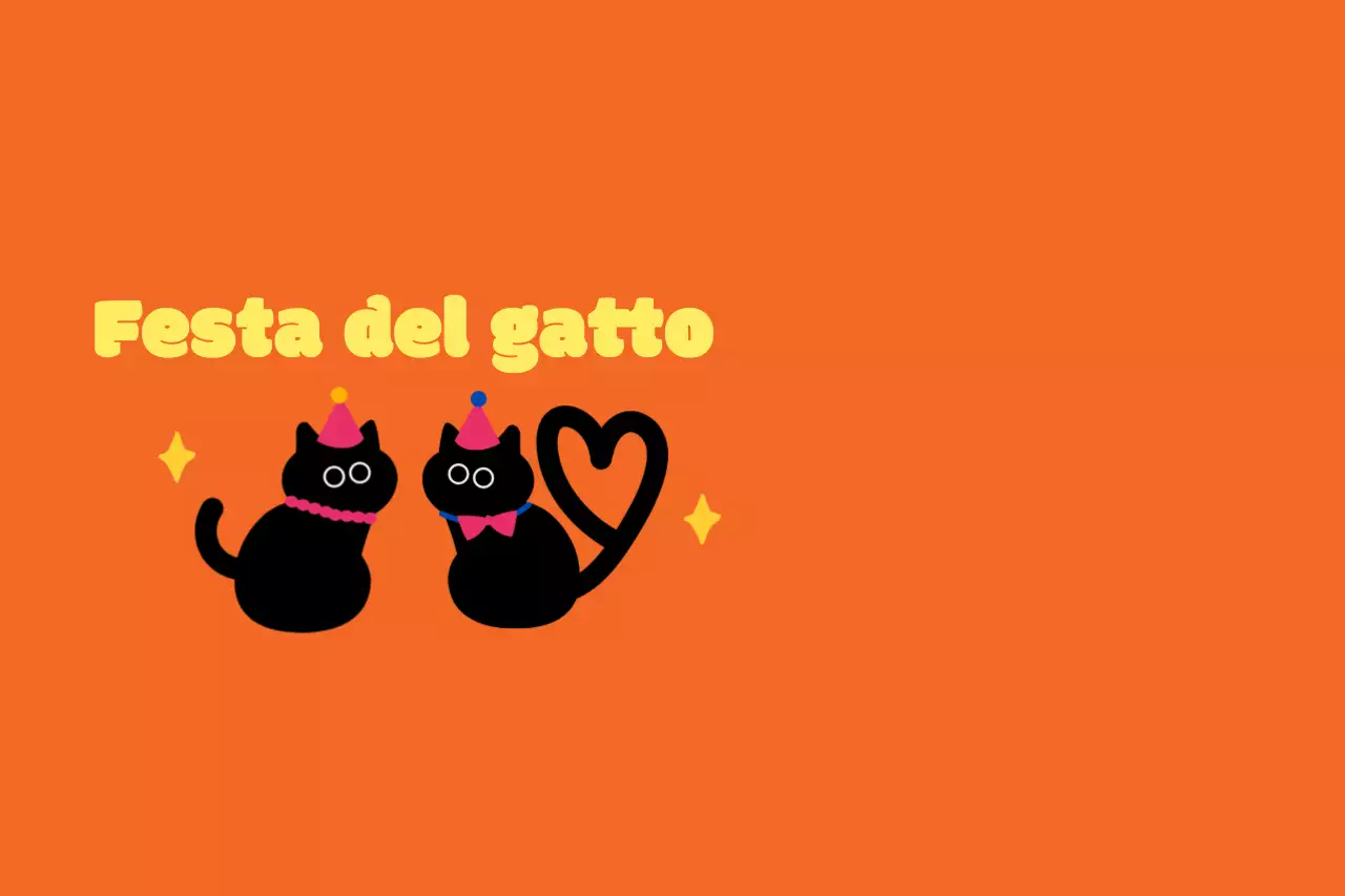 Festa del gatto con illustrazioni di gatti e font simpatici