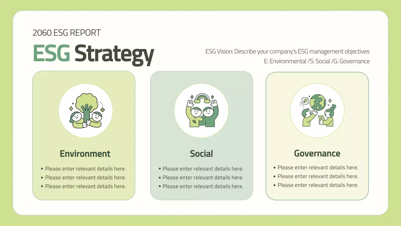 Green Minimal Esg 보고서 문서 프레젠테이션