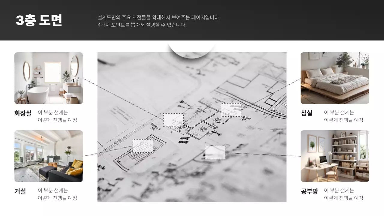 검정의 심플한 건축 설게 도면 보고서