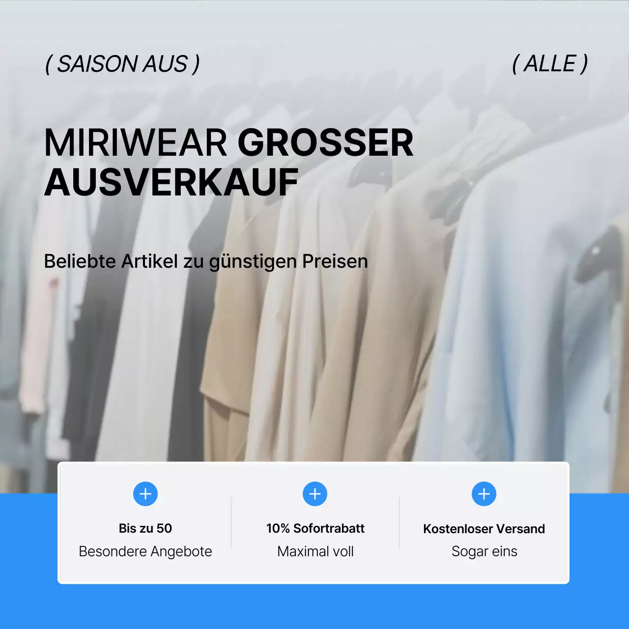 Eine trendige Modehülle in Blau und Weiß