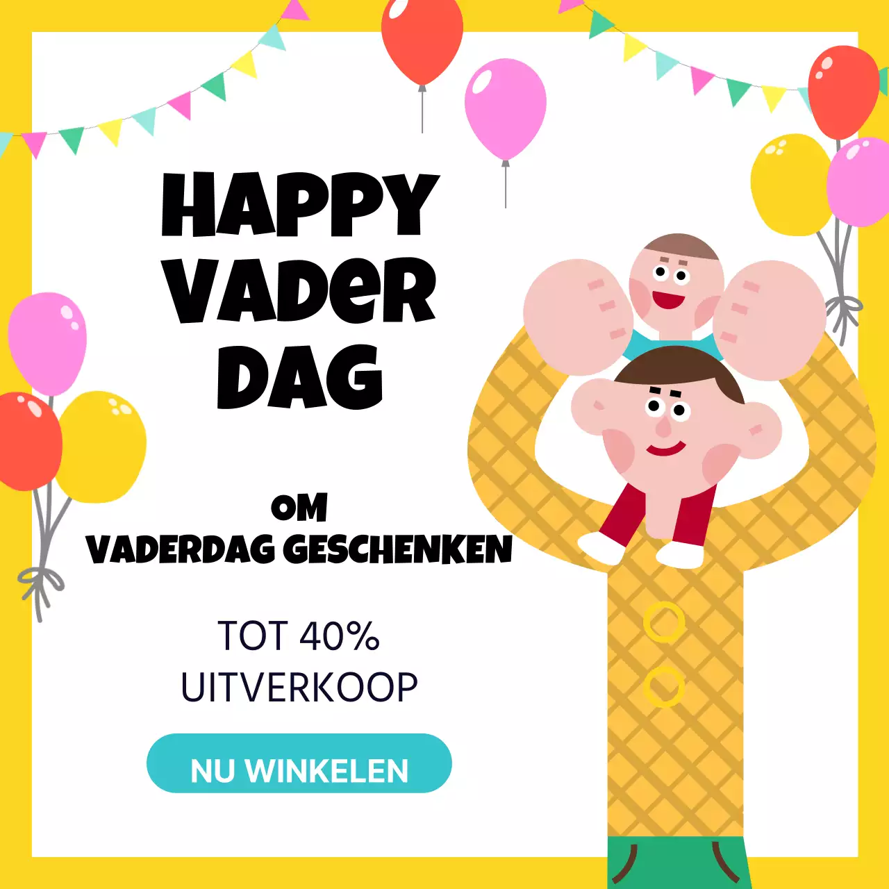 Leuke gele verkoopadvertentie
