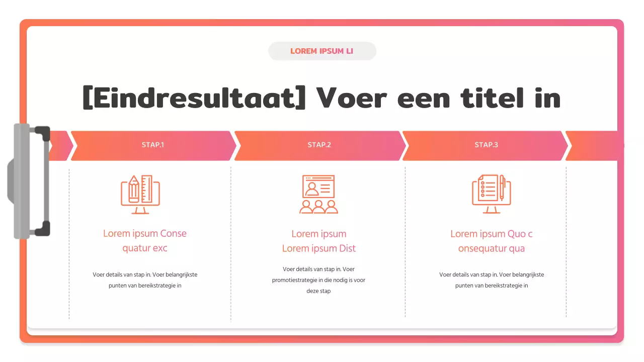 Hoe maak je een eenvoudige roze en oranje merkmarketingcase?