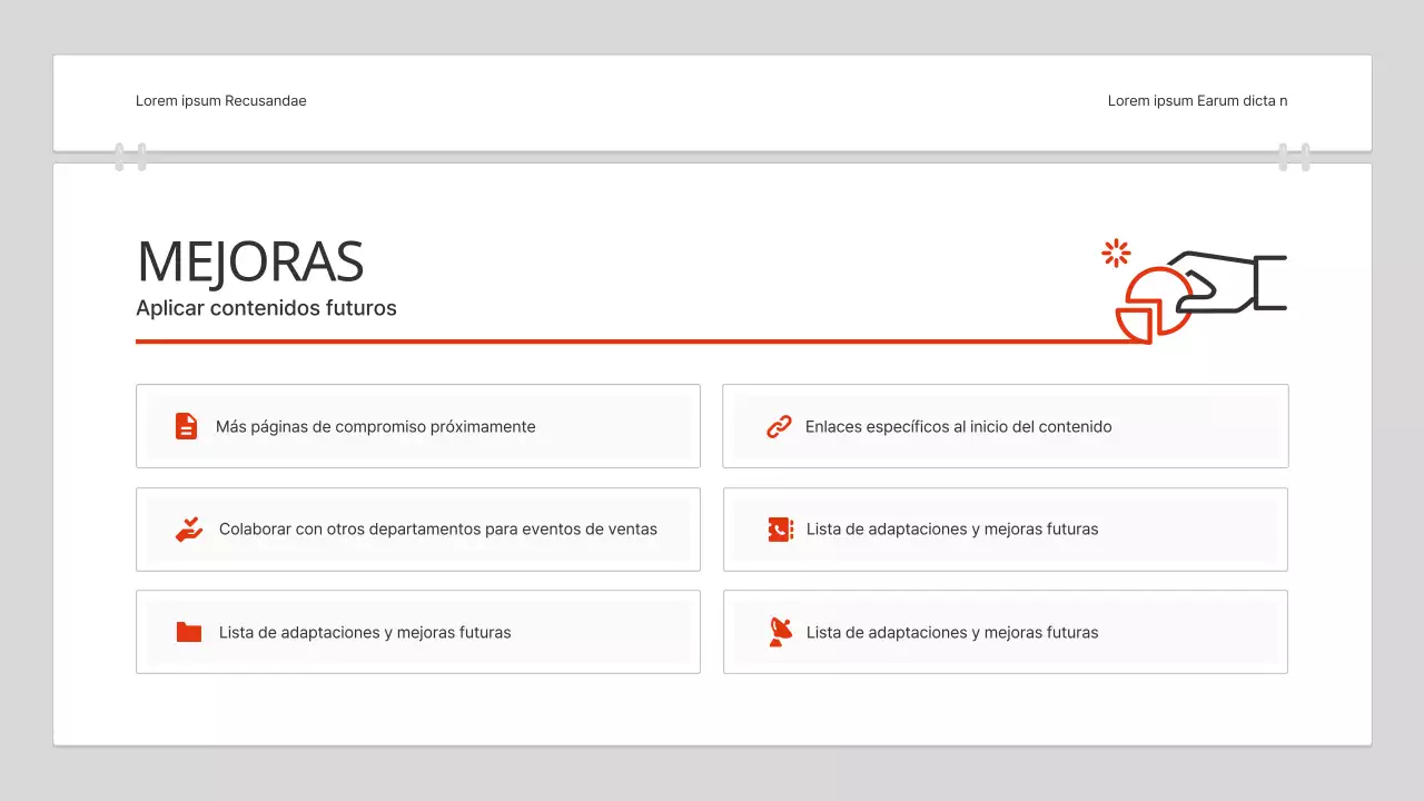Un sencillo informe de análisis de contenidos en rojo y blanco