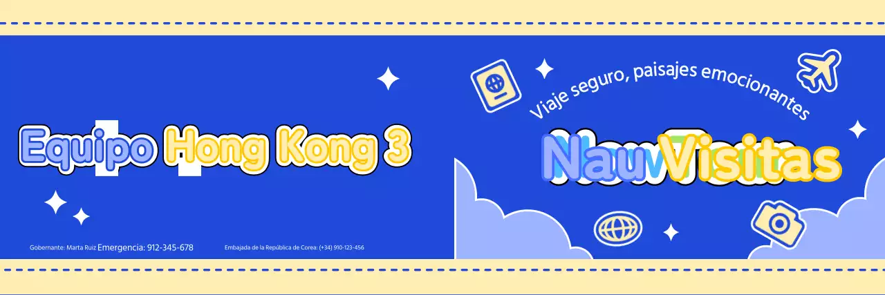 Diseña una simpática guía turística con nubes y diferentes iconos