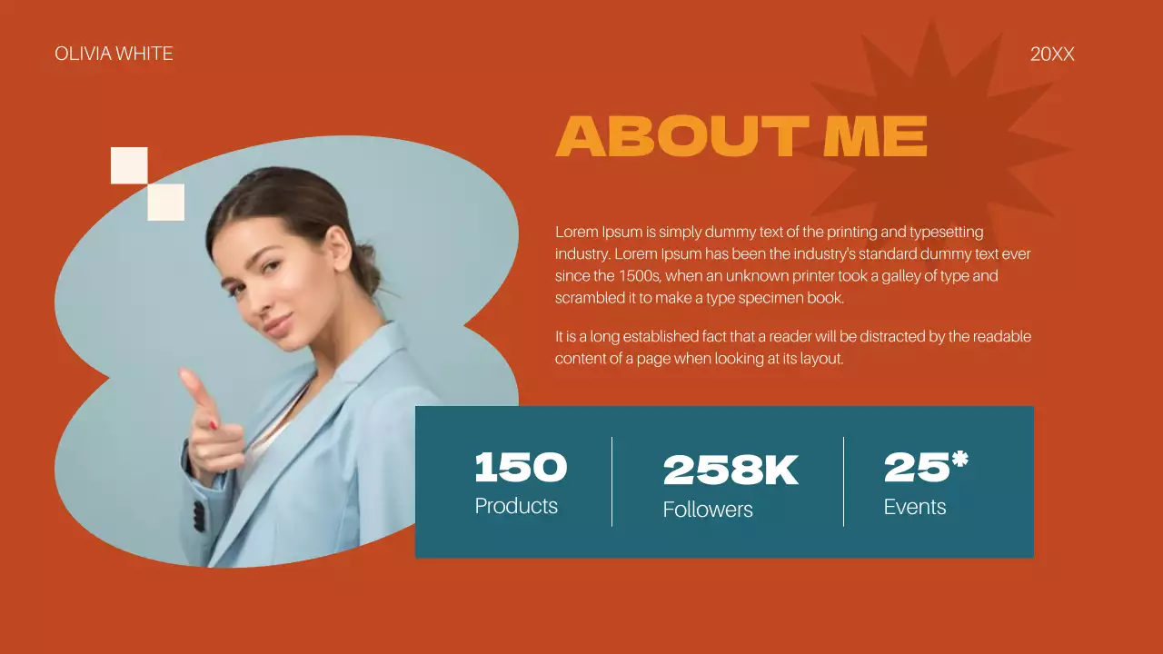 오렌지 모던 포트폴리오 문서 프레젠테이션