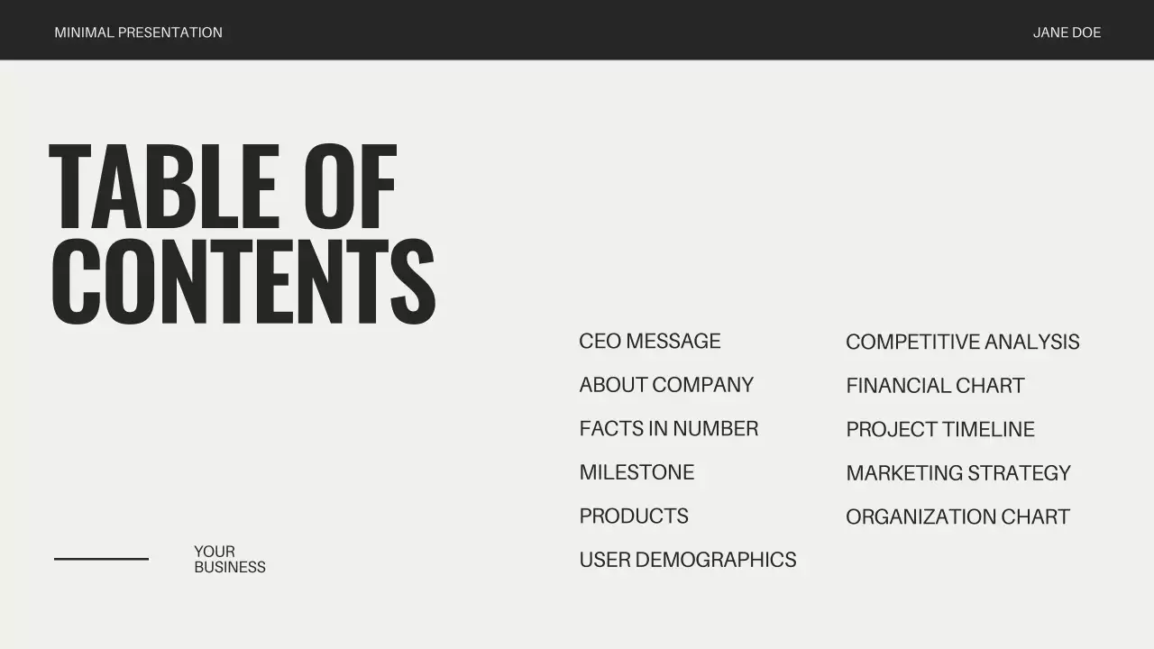 Black Minimal Business Presentation