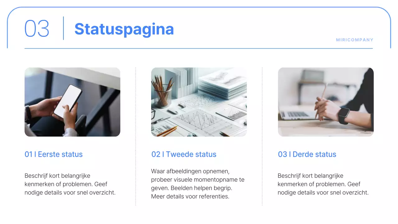 Eenvoudige bedrijfsrapporten in blauw