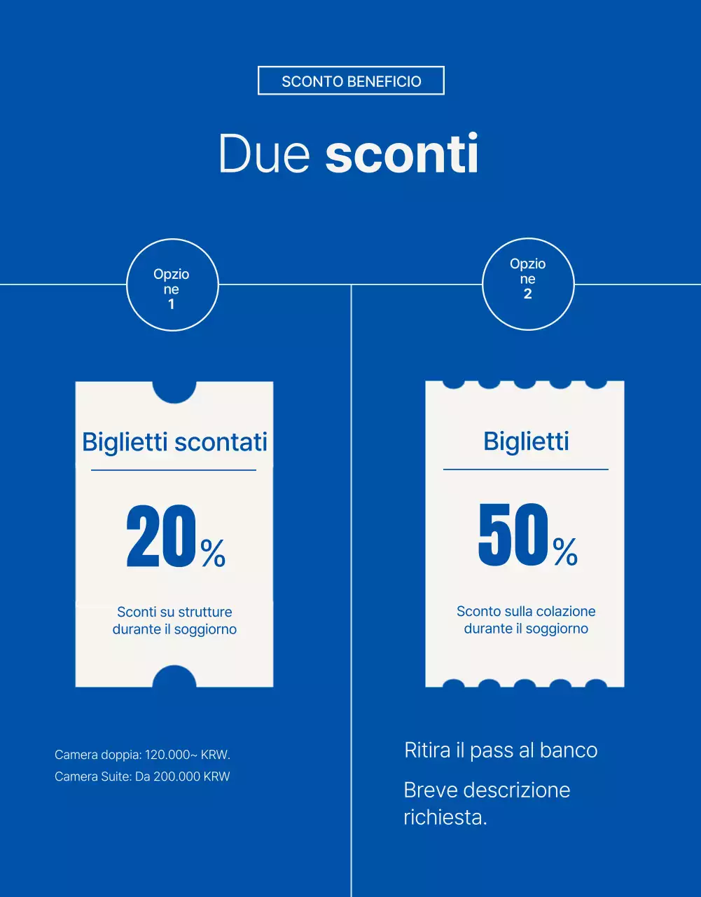 Promuovere una semplice promozione della stagione estiva dell'hotel in blu