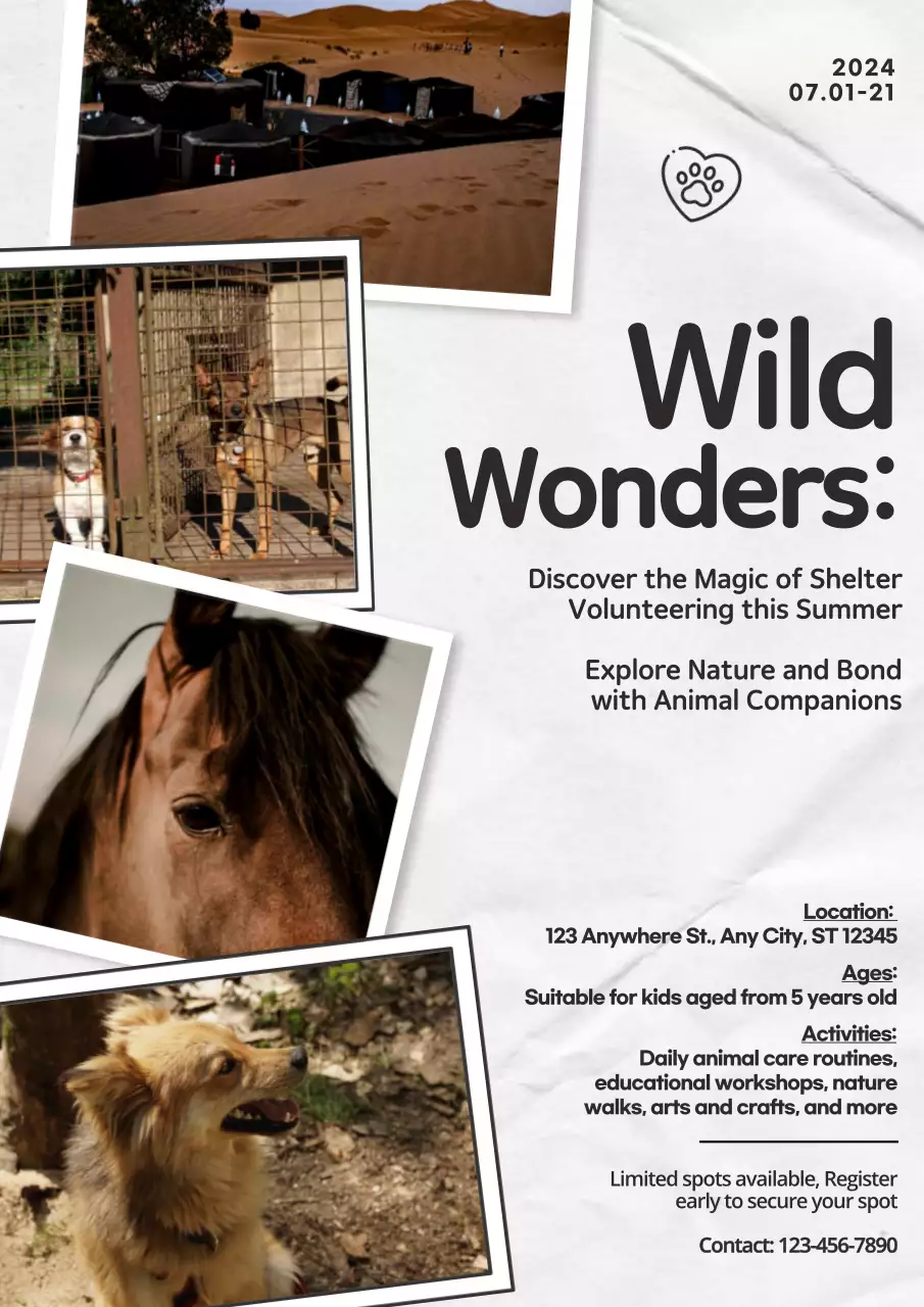 White Modern Animal Event Poster