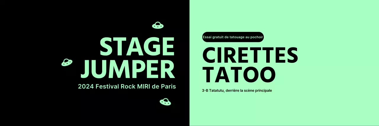 Conception d'un festival utilisant une palette de couleurs bicolores noir et pastel