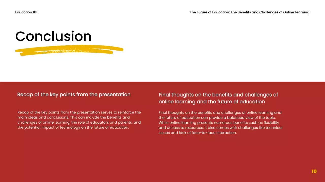 Red Comic Education Presentation