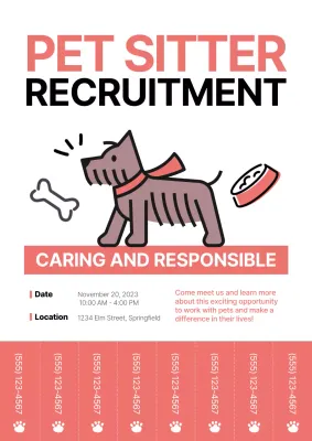 Coral Simple Pet Recruitment Poster