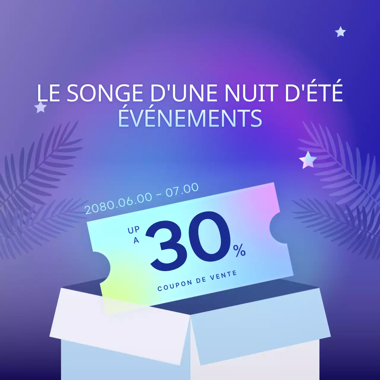 Promouvoir les événements estivaux avec des touches de violet et de bleu