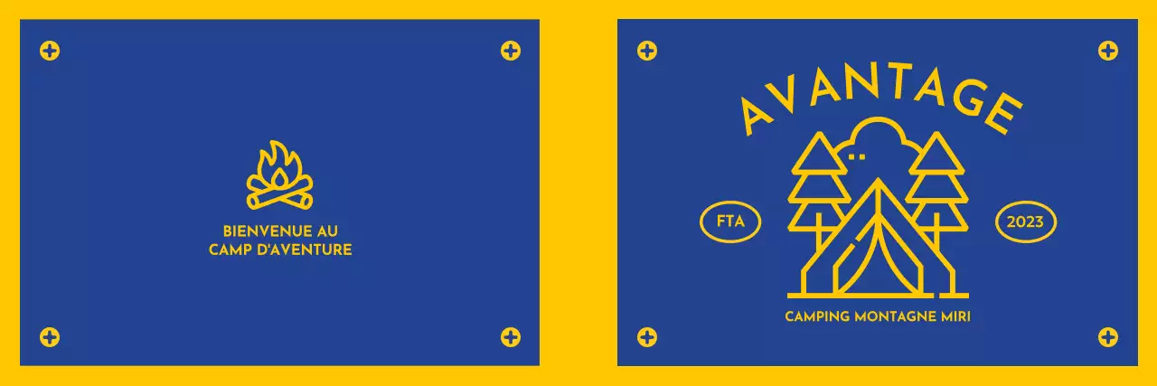 Conception d'un camping avec des icônes illustrées