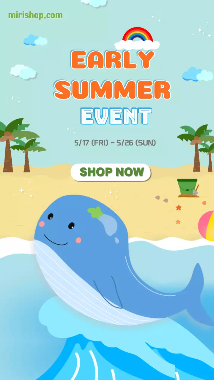 하늘색 아기자기한 여름 세일 프로모션 스토리