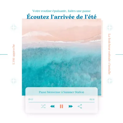 Une housse de lecteur de musique kitsch, inspirée de l'été, en bleu et orange