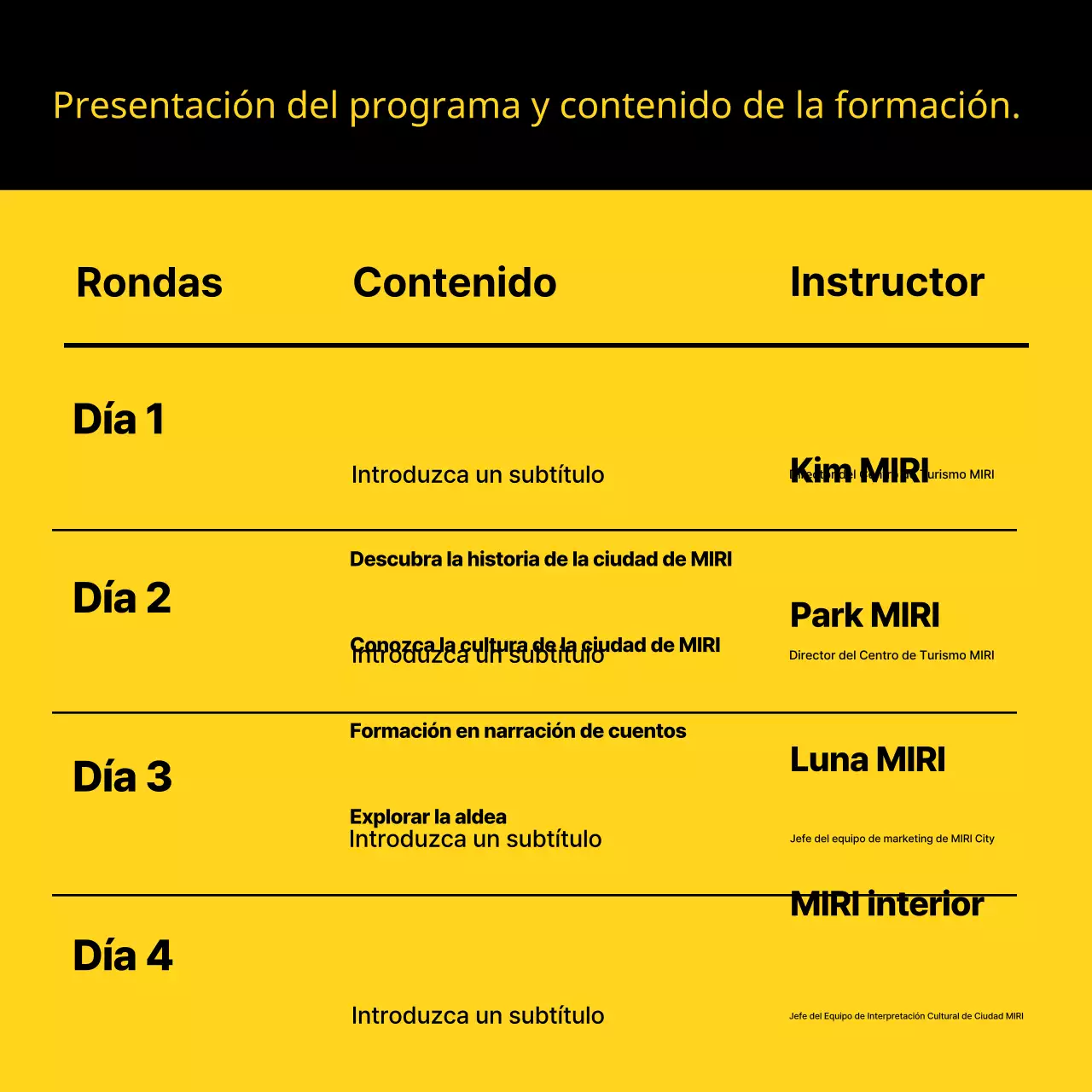 Anuncio de contratación de comentarista cultural minimalista en amarillo y negro