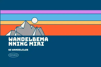 Sportclubs met veelkleurige bergillustraties